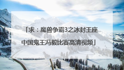 求：魔兽争霸3之冰封王座中国鬼王冯毅比赛高清视频